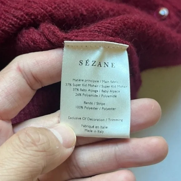 Sezane Burgundy Women's Sweater/Jumper- XS - Picture 6 of 8